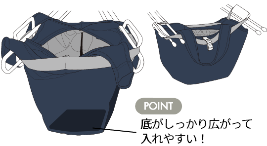 POINT 底がしっかり広がって入れやすい!