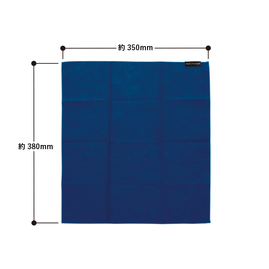 【アウトレット】MOTTERUポケスク　ハンカチ　ヘミング　ブラック