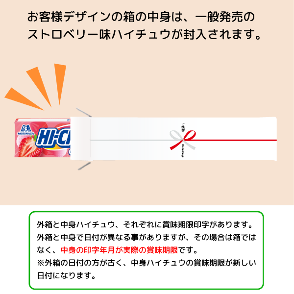 オリジナルハイチュウ5本タイプ（ストロベリー味）【名入れ必須】