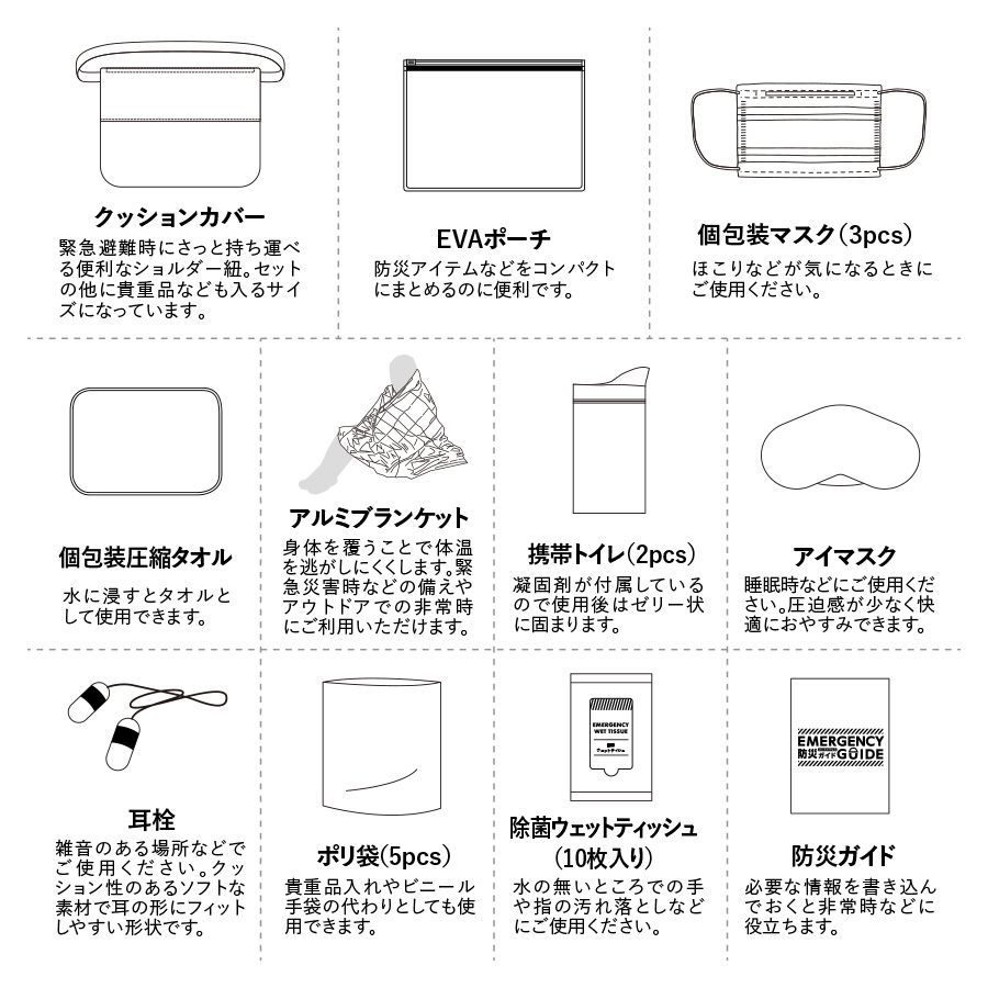 SUGUBO防災クッション