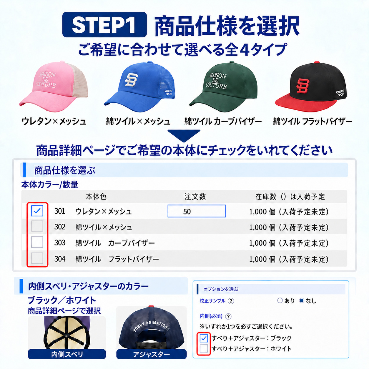 スマートオーダーキャップ