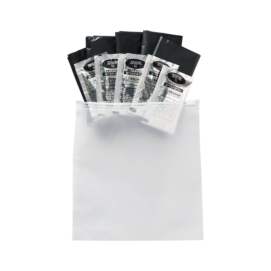 非常用トイレ　5個セット（EVAポーチ付）　クリア