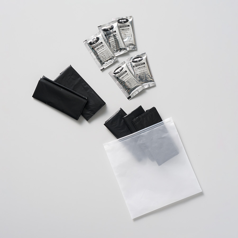 非常用トイレ　5個セット（EVAポーチ付）　クリア