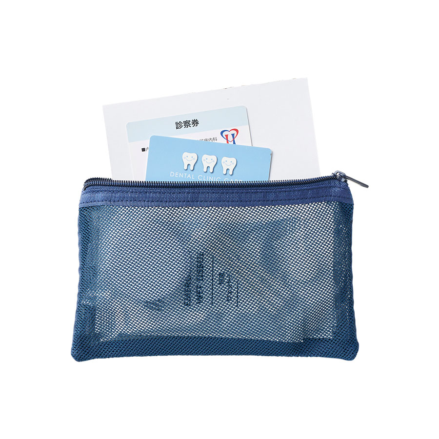 防災緊急7点セット　メッシュポーチタイプ　ネイビー