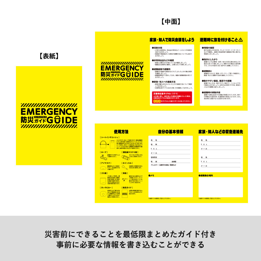 防災緊急10点セット　シートインサコッシュタイプ　ブラック