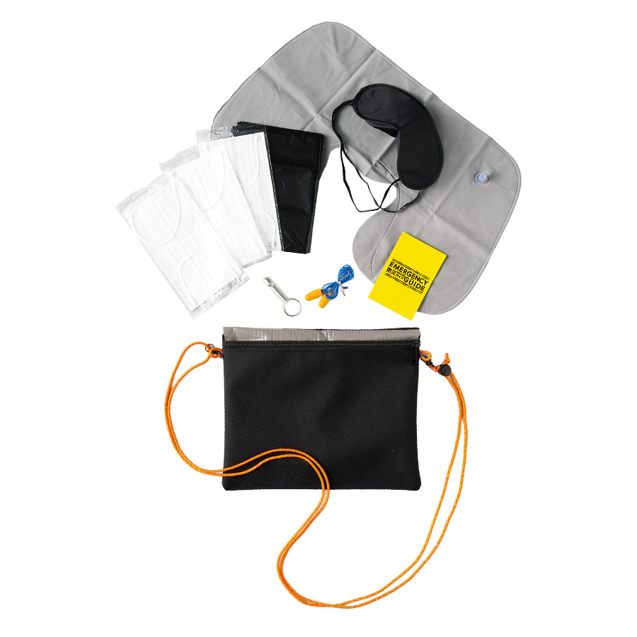 防災緊急10点セット　シートインサコッシュタイプ　ブラック