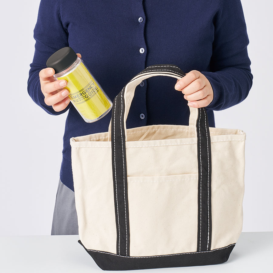 防災緊急6点セット　コンパクトボトルタイプ　ブラック