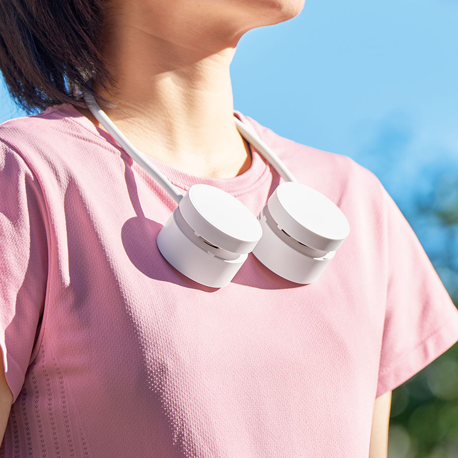 折りたたみネックUSBファン　ホワイト