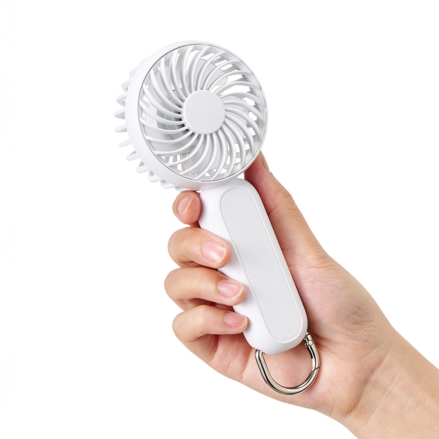 【先行掲載】カラビナ付コンパクトハンディファン（準固体使用）