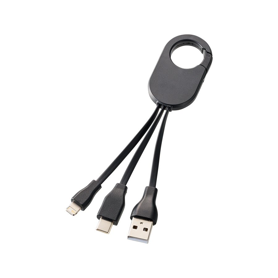 カラビナ3in1充電ケーブル