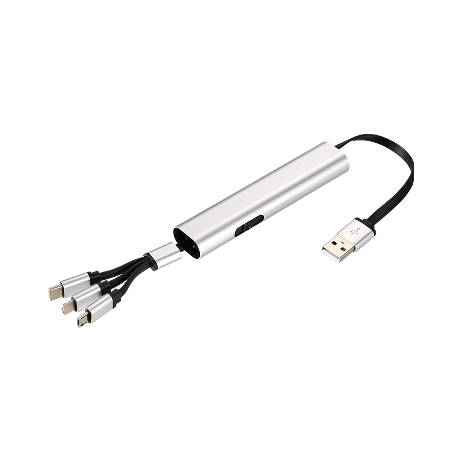 メタリックケース3in1充電ケーブル