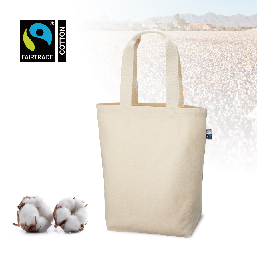 TF-0002-008フェアトレードコットントート（M）　ナチュラル