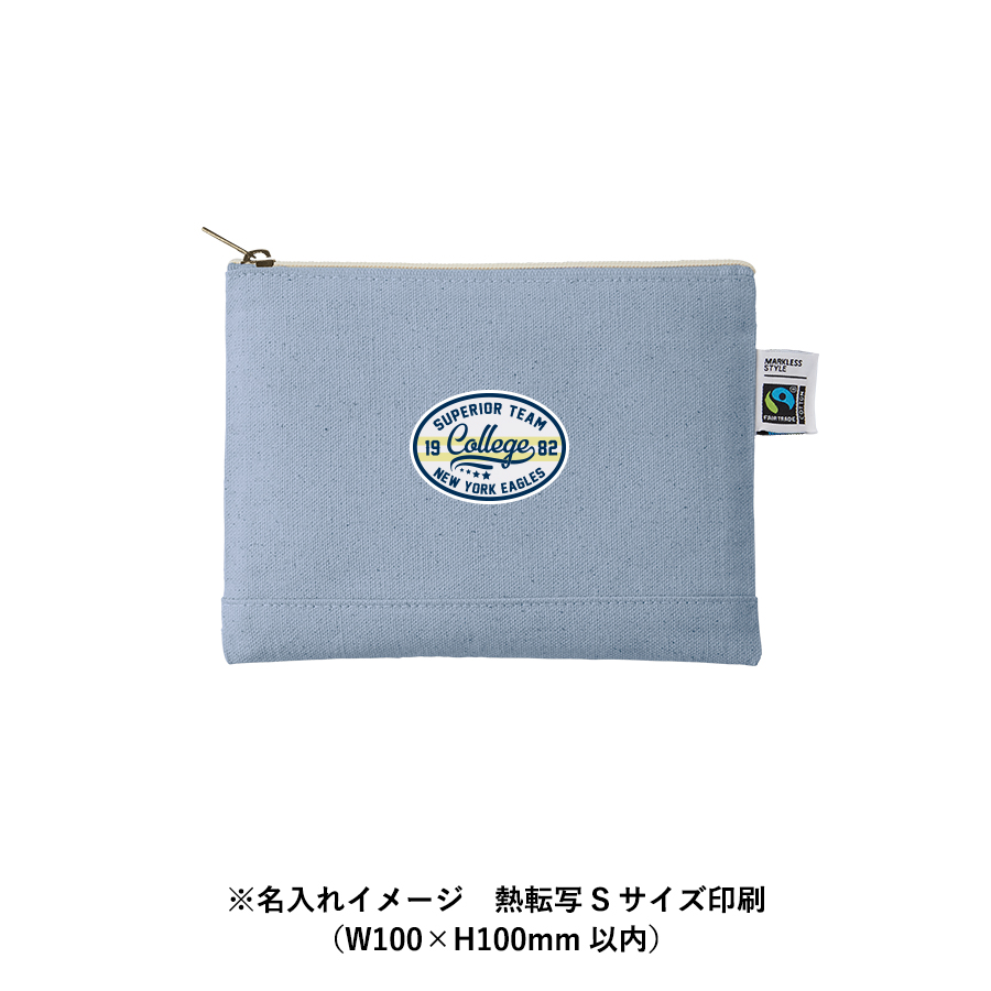 フェアトレードコットンキャンバスフラットポーチ（S）