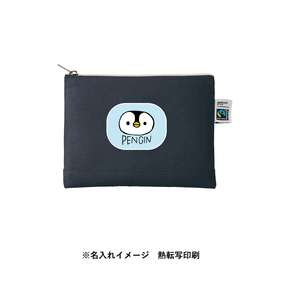 フェアトレードコットンキャンバスフラットポーチ（S）