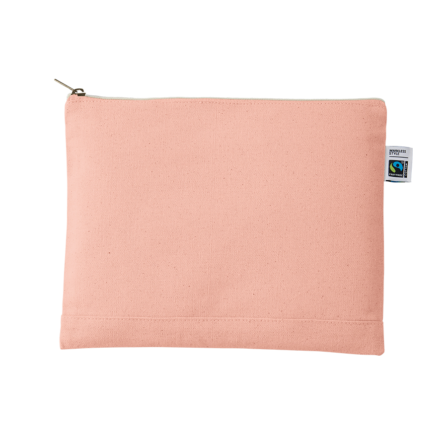 フェアトレードコットンキャンバスフラットポーチ（L）