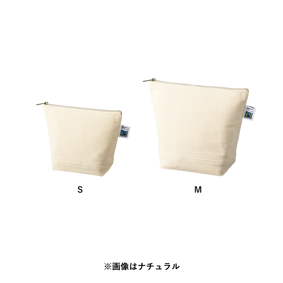 フェアトレードコットンキャンバスデイリーポーチ（S）　ナチュラル