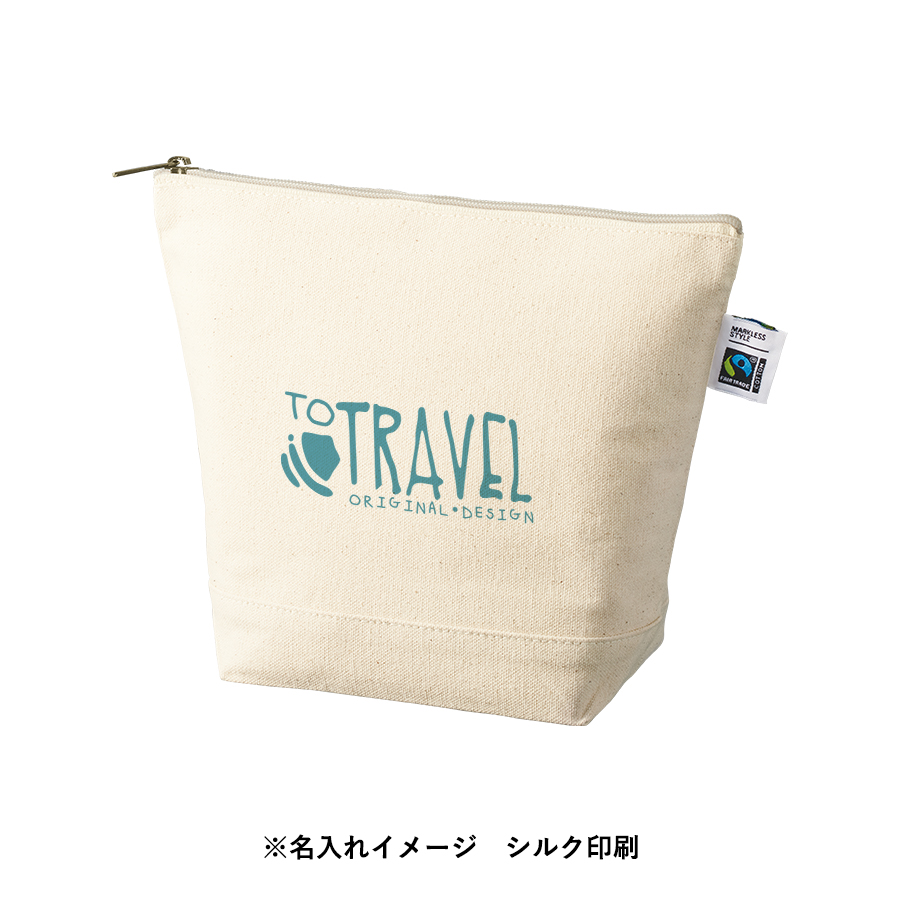 【アウトレット】フェアトレードコットンキャンバスデイリーポーチ（M）　ナチュラル