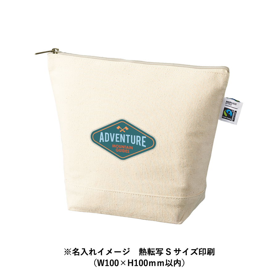 【アウトレット】フェアトレードコットンキャンバスデイリーポーチ（M）　ナチュラル