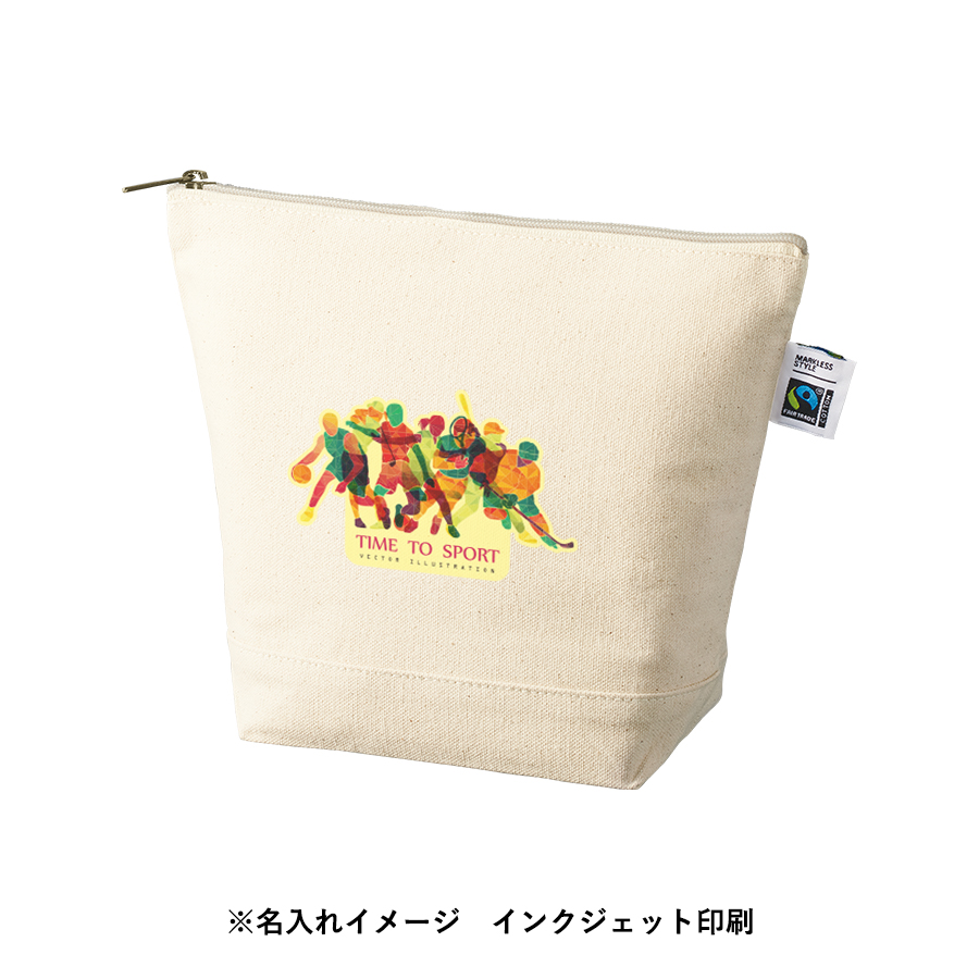 【アウトレット】フェアトレードコットンキャンバスデイリーポーチ（M）　ナチュラル
