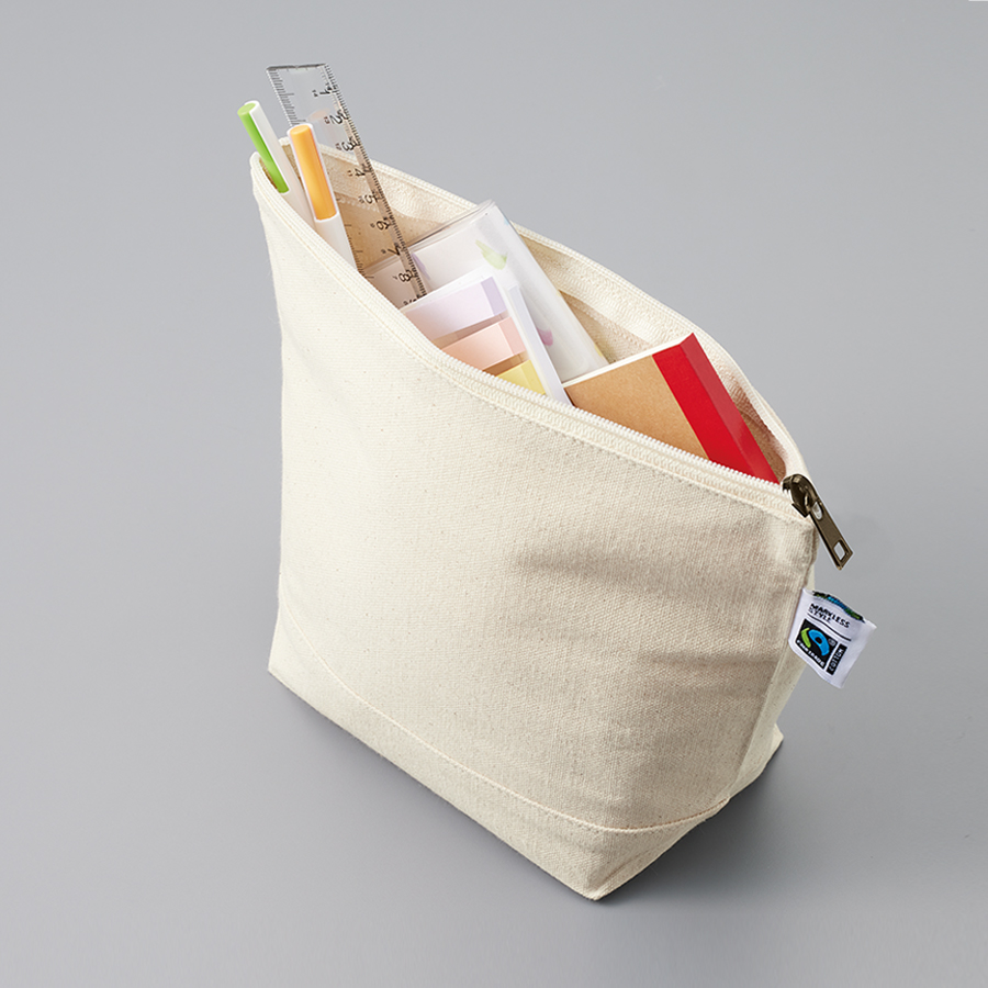 【アウトレット】フェアトレードコットンキャンバスデイリーポーチ（M）　ナチュラル