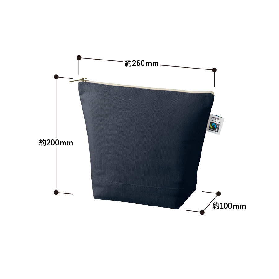 【アウトレット】フェアトレードコットンキャンバスデイリーポーチ（M）