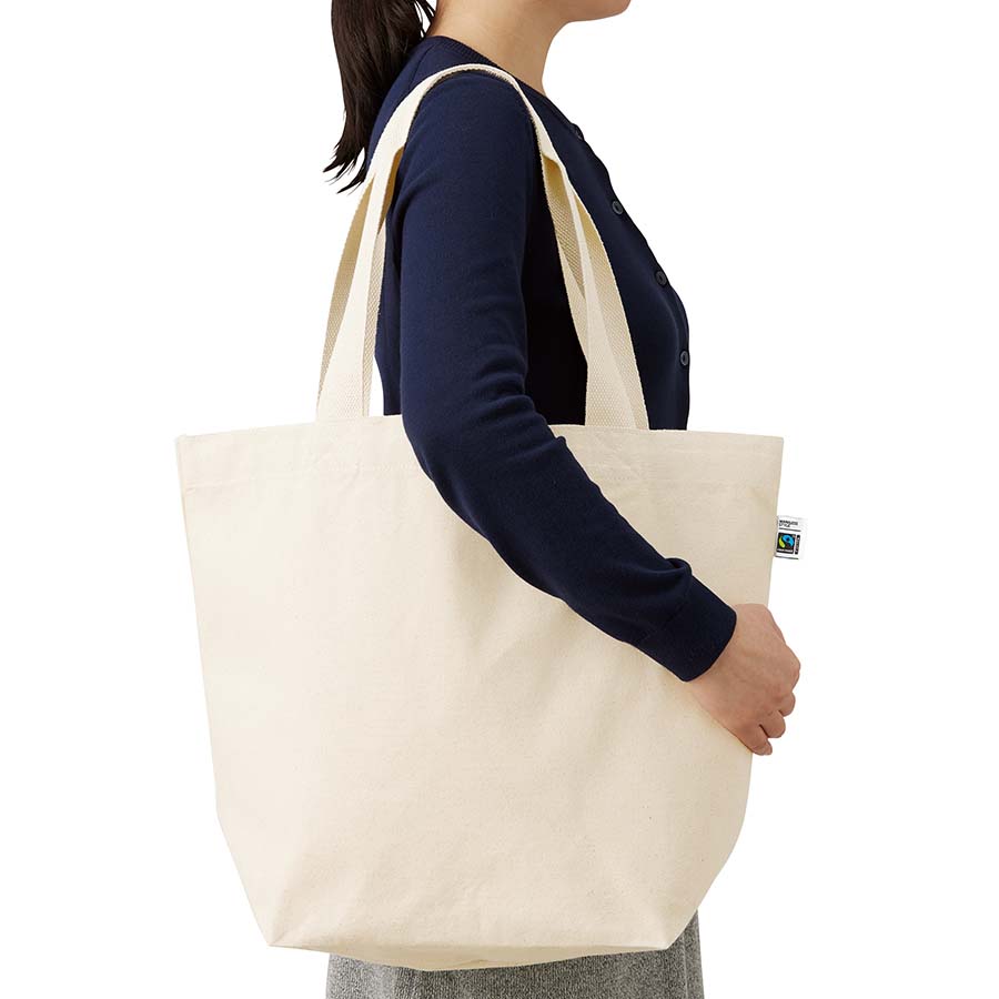 【アウトレット】フェアトレードコットンキャンバストート（L）　ナチュラル