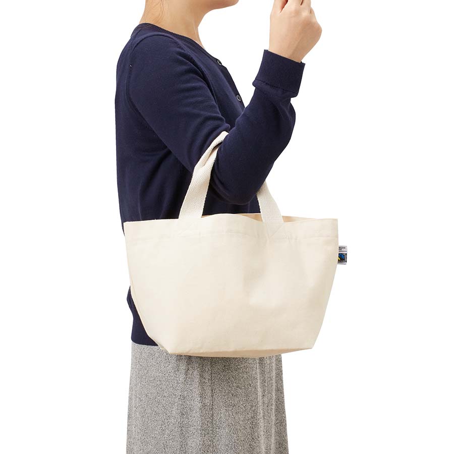 【アウトレット】フェアトレードコットンキャンバストート（S） 内ポケット　ナチュラル