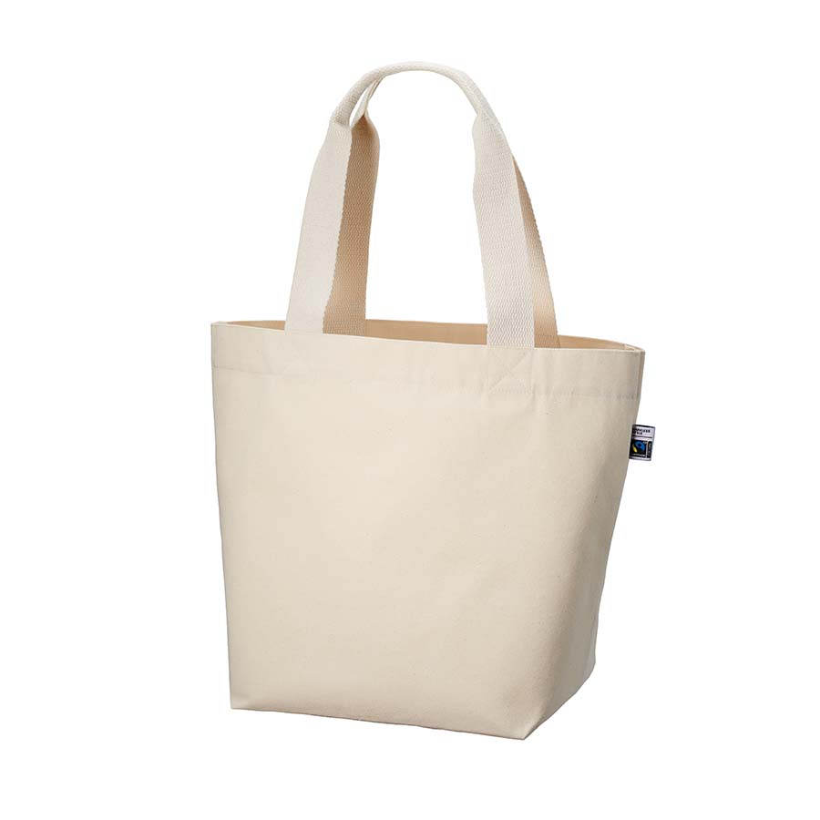 【アウトレット】フェアトレードコットンキャンバストート（M） 内ポケット　ナチュラル