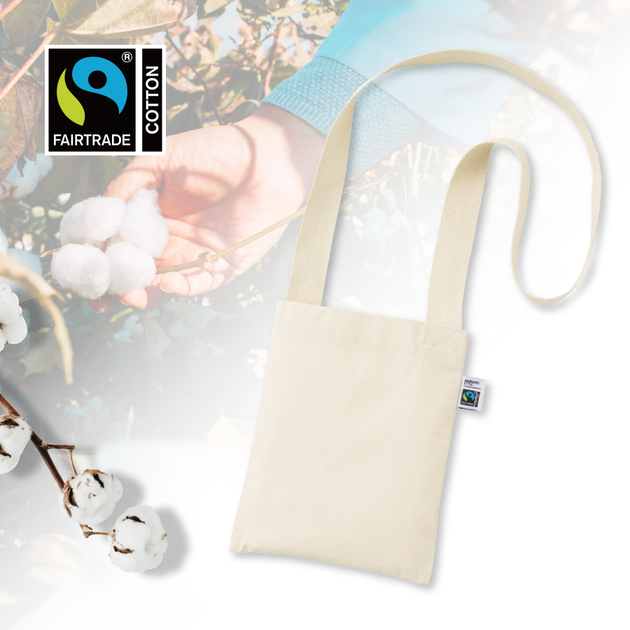 TF-0022-008【アウトレット】フェアトレードコットンサコッシュ　ナチュラル