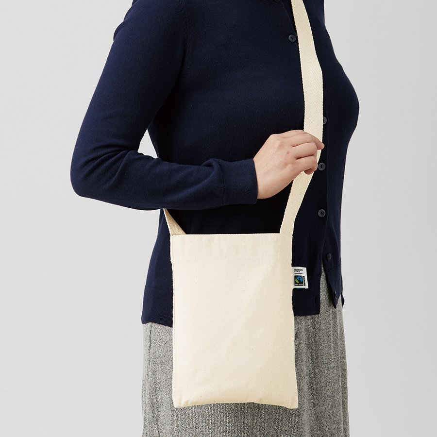 【アウトレット】フェアトレードコットンサコッシュ　ナチュラル