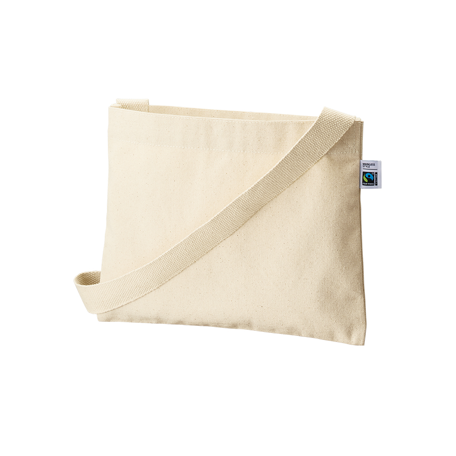 【アウトレット】フェアトレードコットンキャンバスサコッシュ　ナチュラル