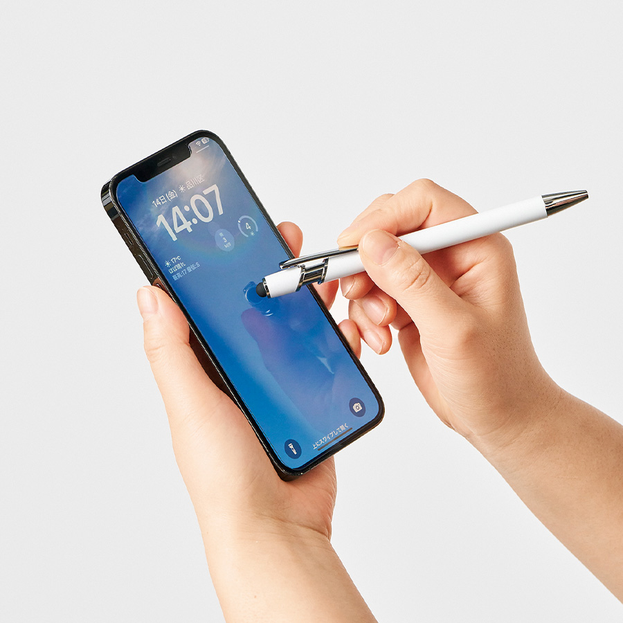 タッチペン付メタルシックボールペン（再生アルミ）