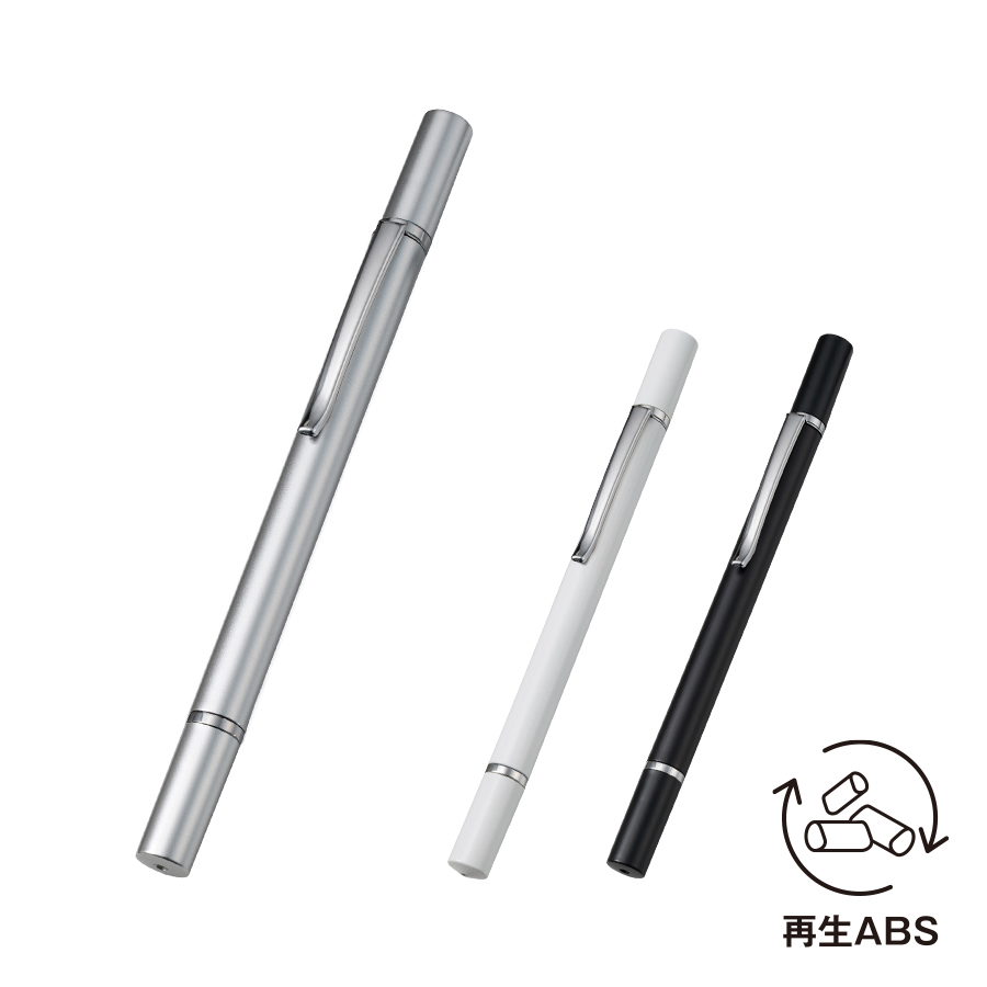 TF-0164ボールペン付クリアディスク型タッチペン（再生ABS）