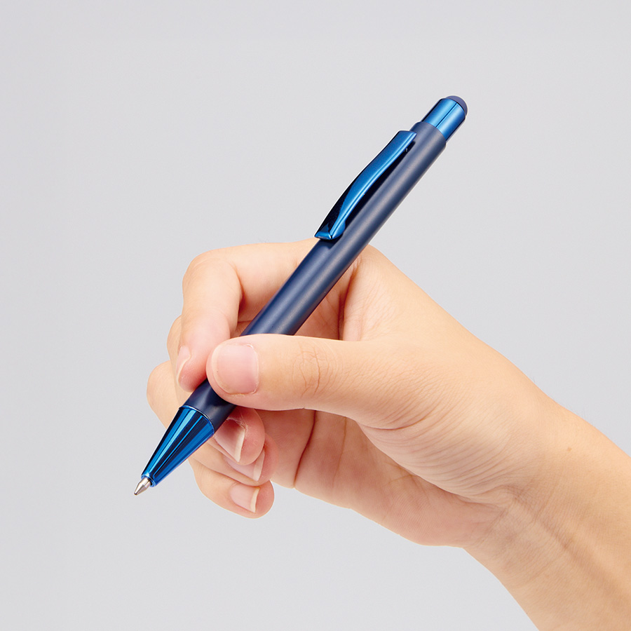 タッチペン付ワンカラーボールペン（再生アルミ）