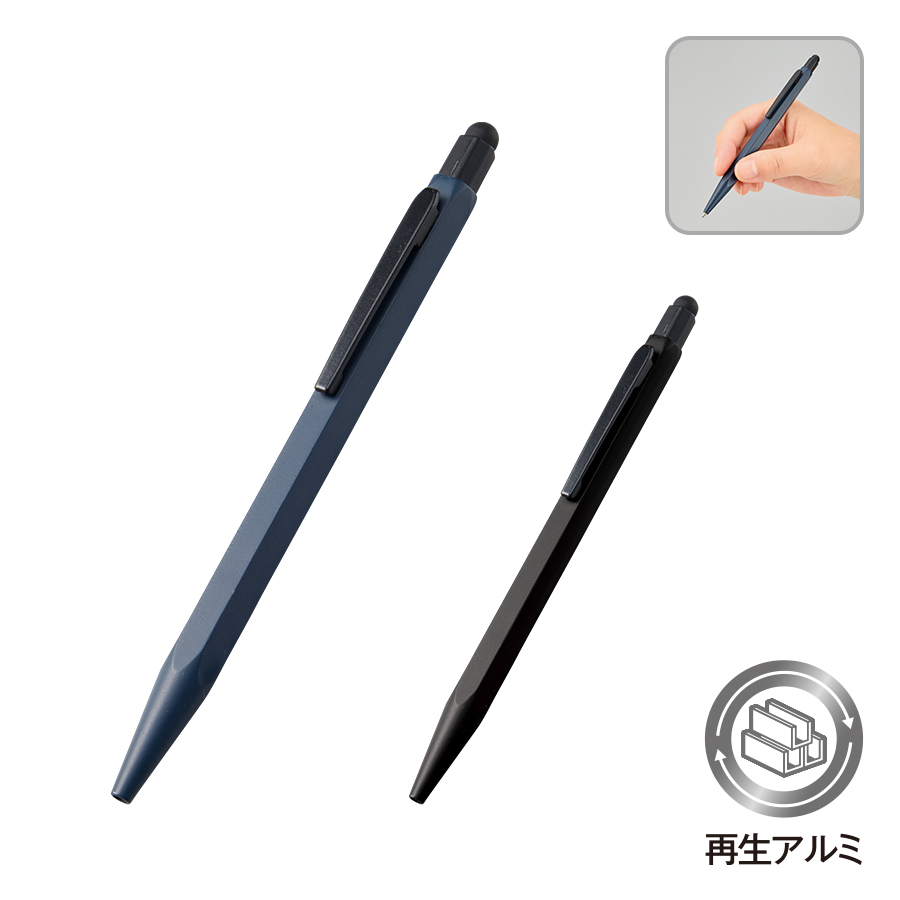 TF-0188タッチペン付メタル六角ボールペン（再生アルミ）