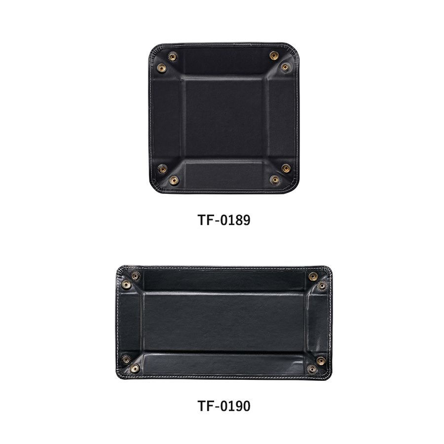 レザースタイルボタントレイ