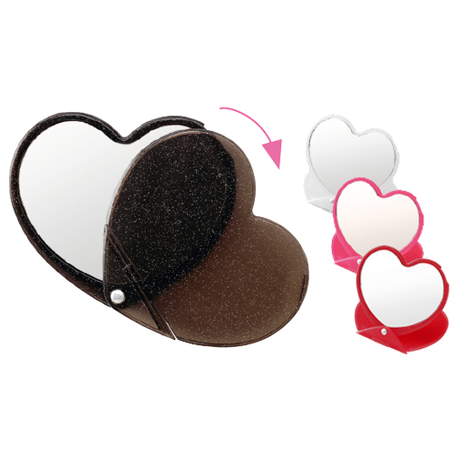 ラメ入りスライドミラー（ハート）