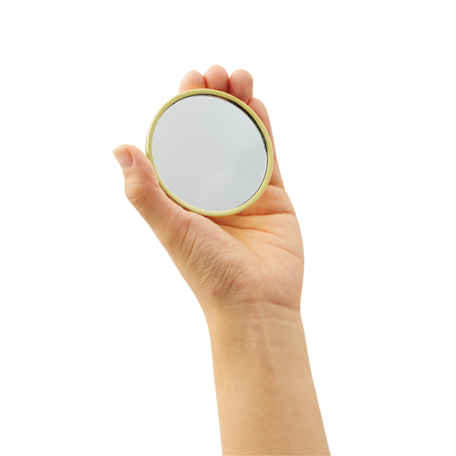 【アウトレット】ケース付メタリックミラー　ラウンド