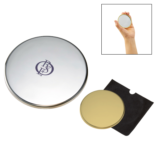 TM-0068【アウトレット】ケース付メタリックミラー　ラウンド