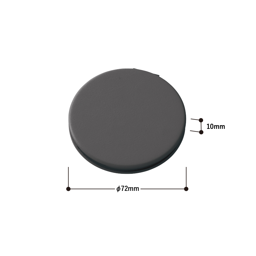 全面印刷できる合皮コンパクトミラー　ラウンド（両面対応）