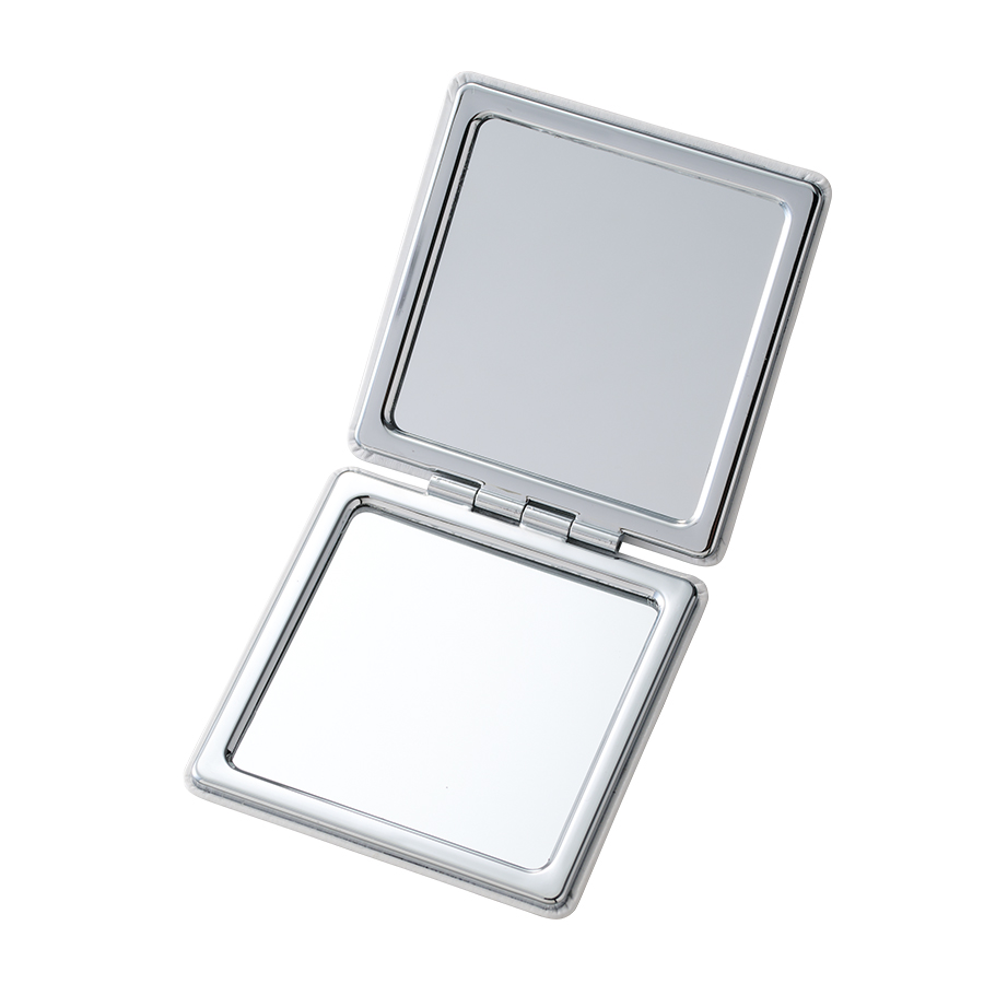 全面印刷できる合皮コンパクトミラー　スクエア（両面対応）