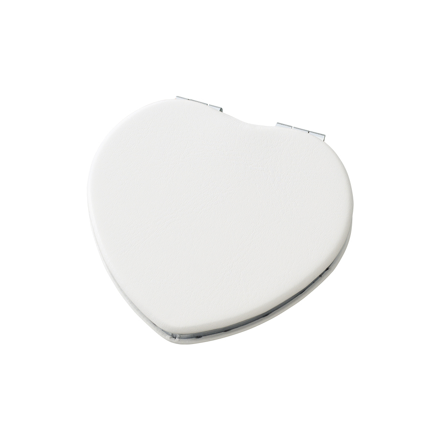 全面印刷できる合皮コンパクトミラー　ハート