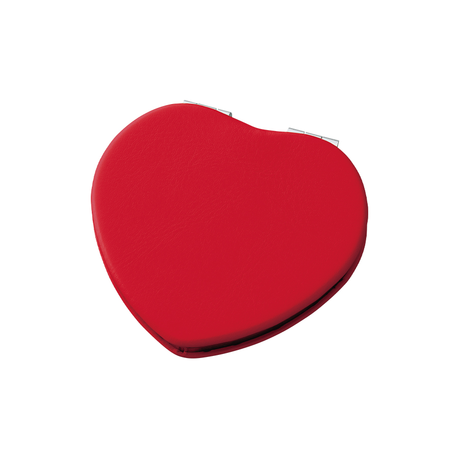 全面印刷できる合皮コンパクトミラー　ハート