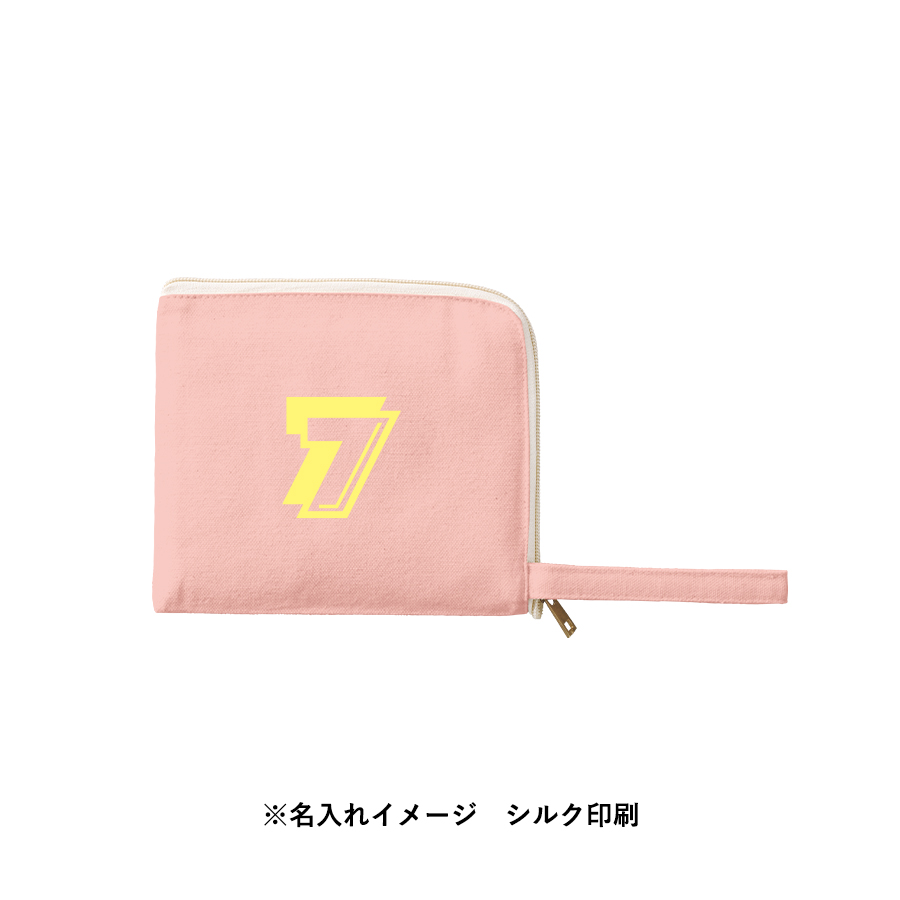 キャンバスL字ファスナーフラットポーチ（S）