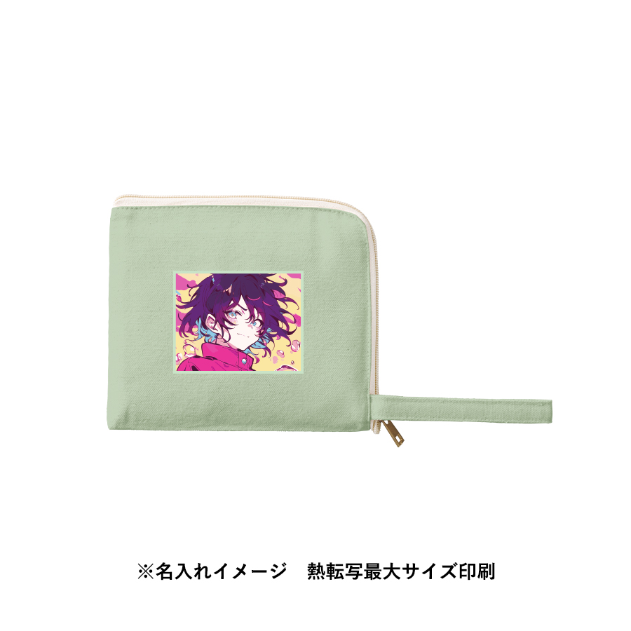 キャンバスL字ファスナーフラットポーチ（S）