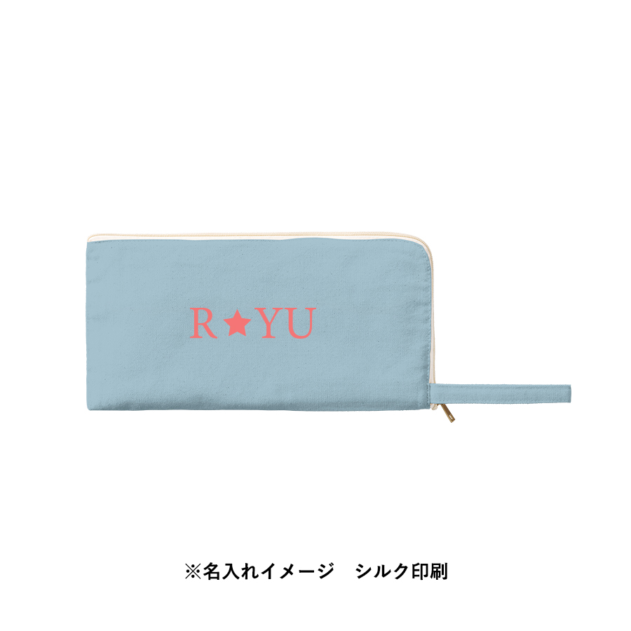 キャンバスL字ファスナーフラットポーチ（M）