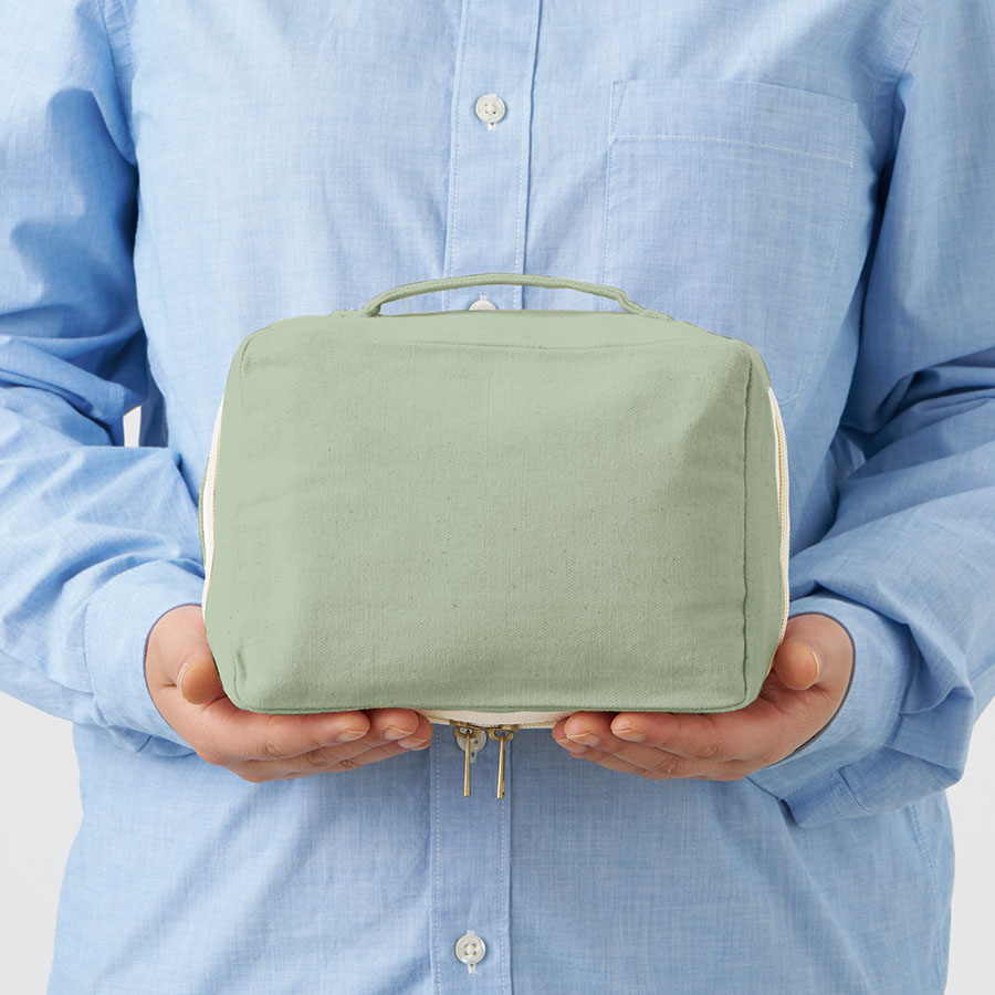 キャンバススクエアファスナーポーチ（M）