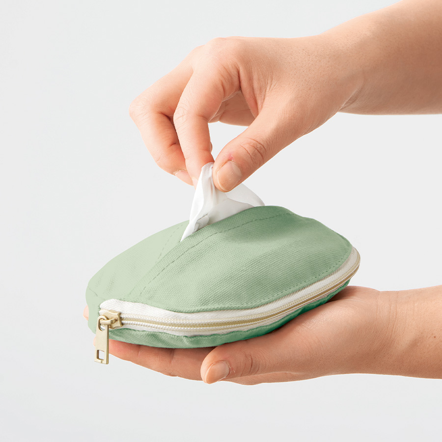 キャンバスラウンドティッシュポーチ