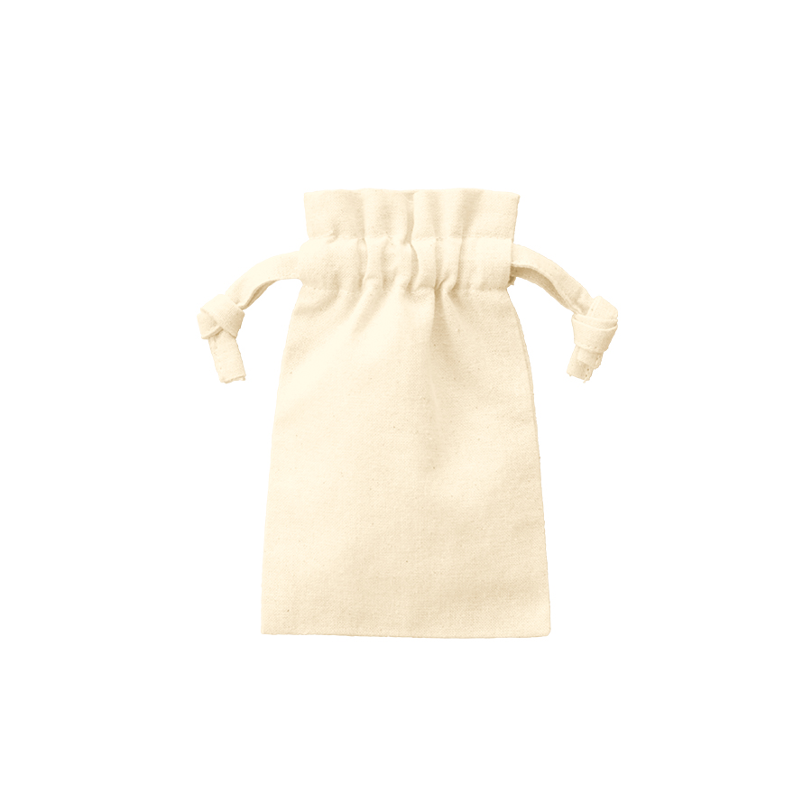 厚手コットンフリル巾着（SS）　ナチュラル