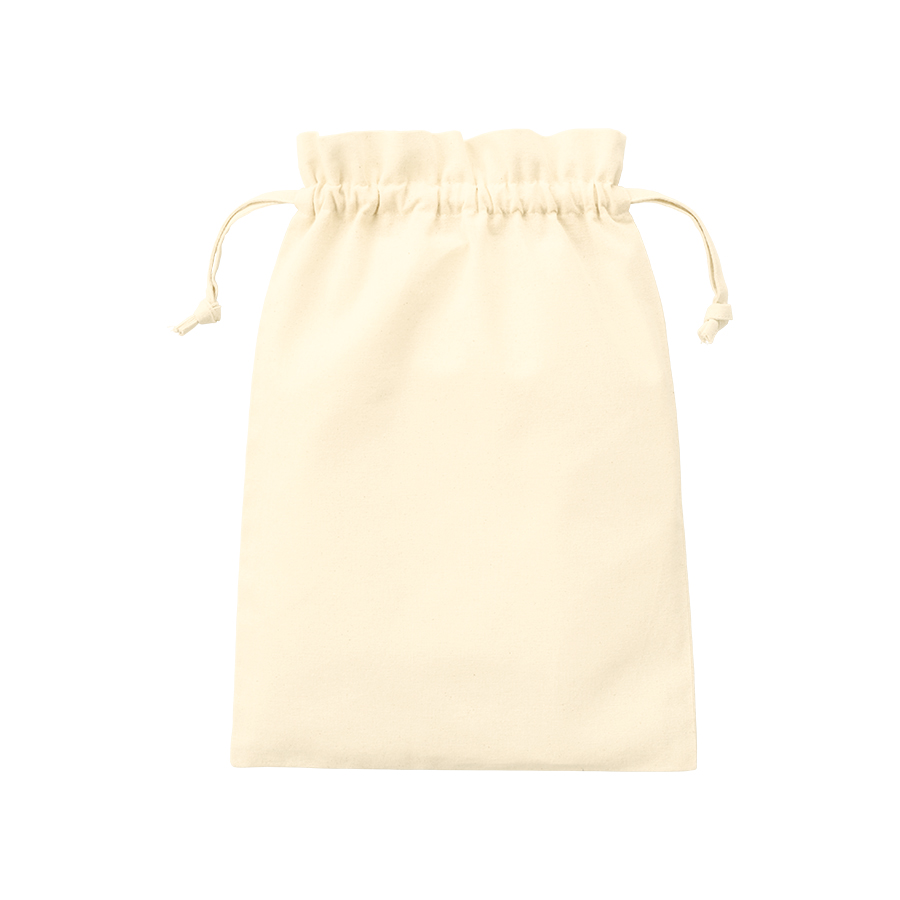 厚手コットンフリル巾着（L）　ナチュラル